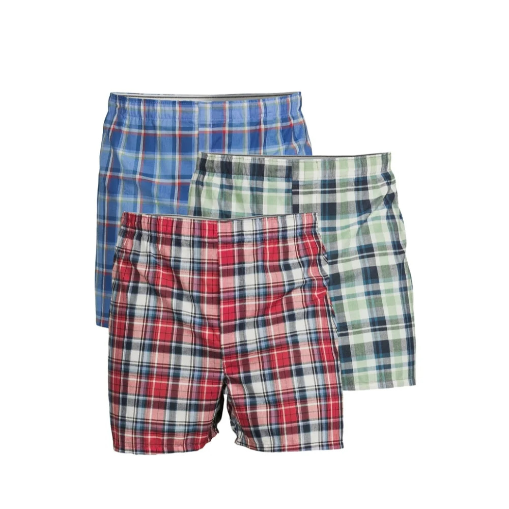 Gildan Men's Size Small Classic Woven Boxers 3-Pack Fits waist 28-30" Multicolo